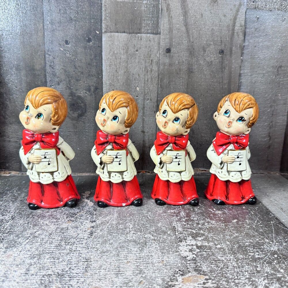 4 VTG Josef Originals Singing Choir Boy Figurine 6” Japan‎ Christmas Red